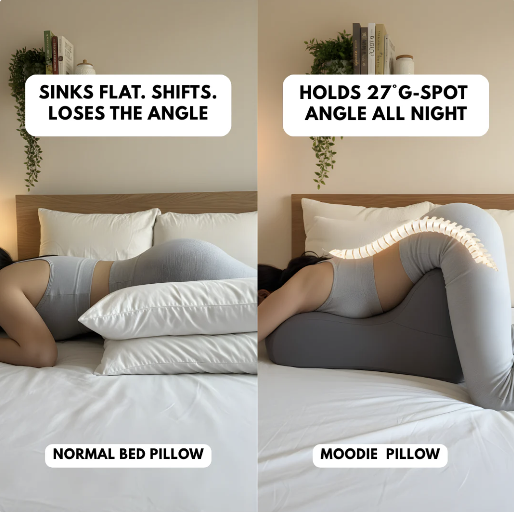 Collapsed stack of ordinary pillows