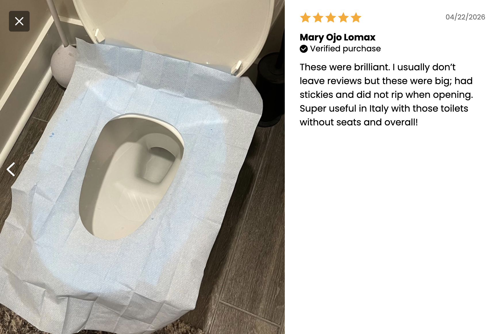 Customer WhatsApp review screenshot
