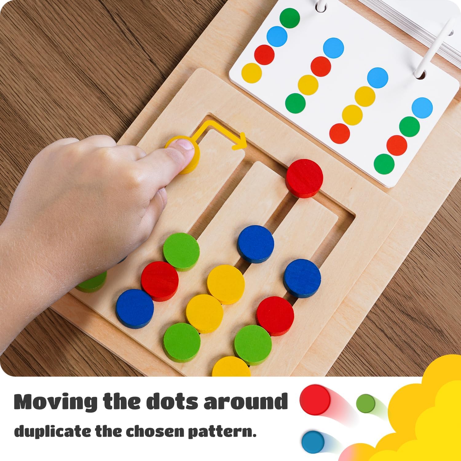 Child playing with the Montessori slide puzzle game